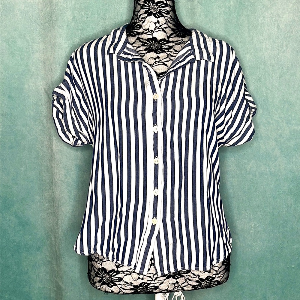 BLUE & WHITE STRIPED ALEXANDER JORDAN TOP